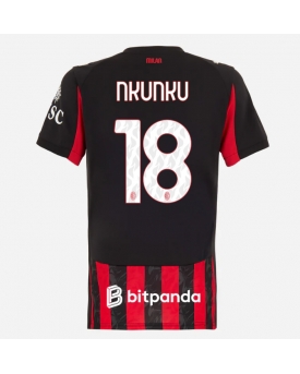 Billige Fotballdrakt AC Milan Christopher Nkunku #18 Replika Hjemmedrakt Dame 2025-26 Kortermet Billige Fotballdrakt AC Milan Christopher Nkunku #18 Replika Hjemmedrakt Dame 2025-26 Kortermet